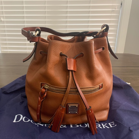 Dooney & Bourke Pebble Collection Drawstring Bucket Bag - Picture 1 of 3